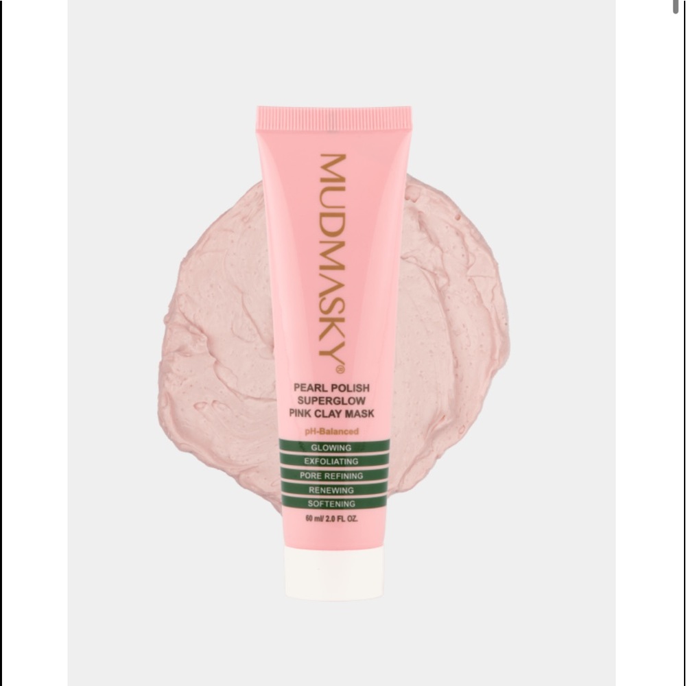 Mudmasky pearl polish superglow pink clay mask
